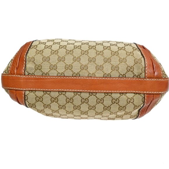 GUCCI Logo GG Pattern 2Way Shoulder Bag Canvas Leather Brown Orange 86KB534 - Picture 6 of 16